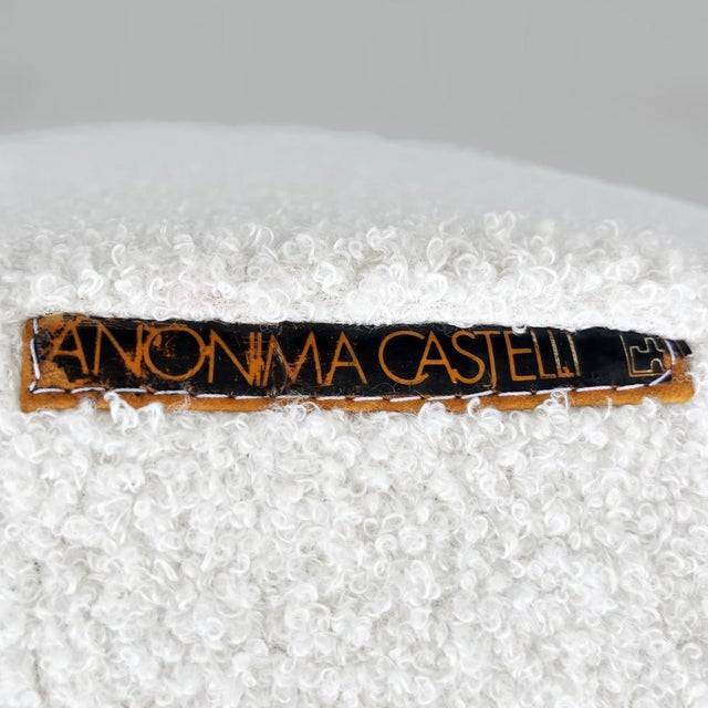 Italian Modern White Teddy Fabric Armchairs by Giancarlo Piretti for Anonima Castelli, 1970s, Set of 2 For Sale - Image 14 of 15