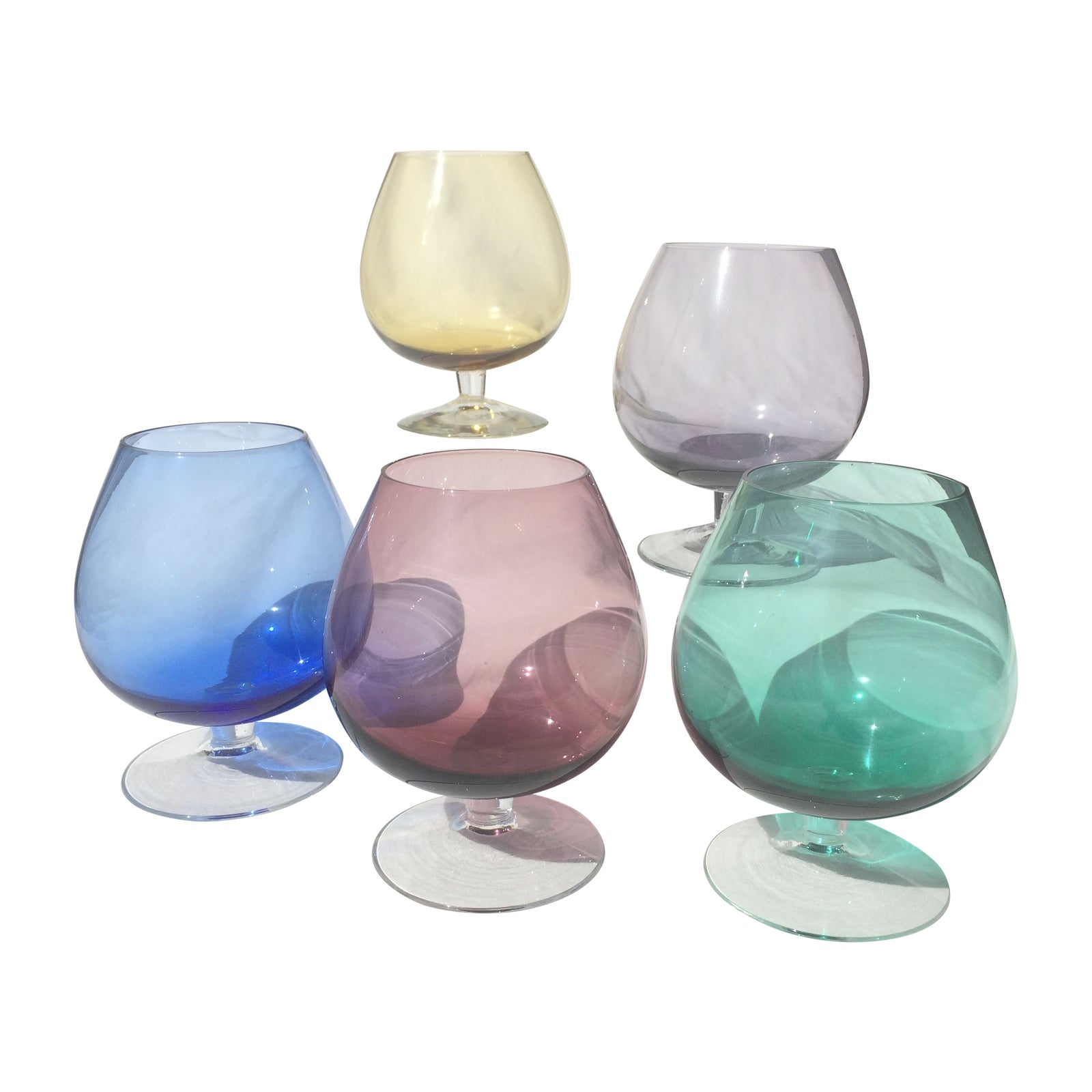 MidCentury Multi Colored Brandy Snifter Glasses Chairish
