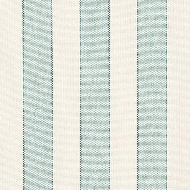 Schumacher Schumacher Blumont Stripe Indoor/Outdoor Fabric in Aqua For Sale - Image 4 of 4