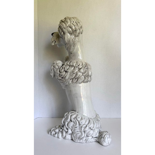 Vintage Italian Ceramic Standing Poodle Dog Sculpture For Sale - Image 10 of 13