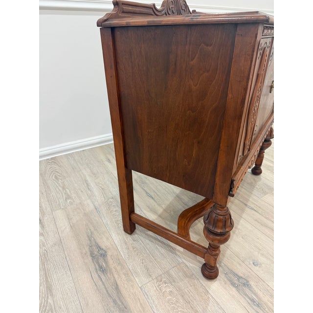 Brown 1960s Jacobean Revival Style Sideboard Buffet Credenza For Sale - Image 8 of 10
