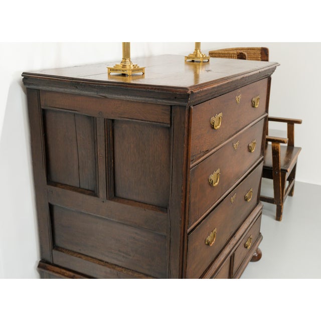 Antique William and Mary Jacobean Joined Oak Provisional Chest of Drawers, 1690 For Sale - Image 4 of 18
