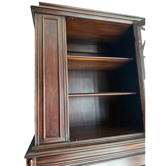 1940s 1940's Jacobean Style China Cabinet. For Sale - Image 5 of 8