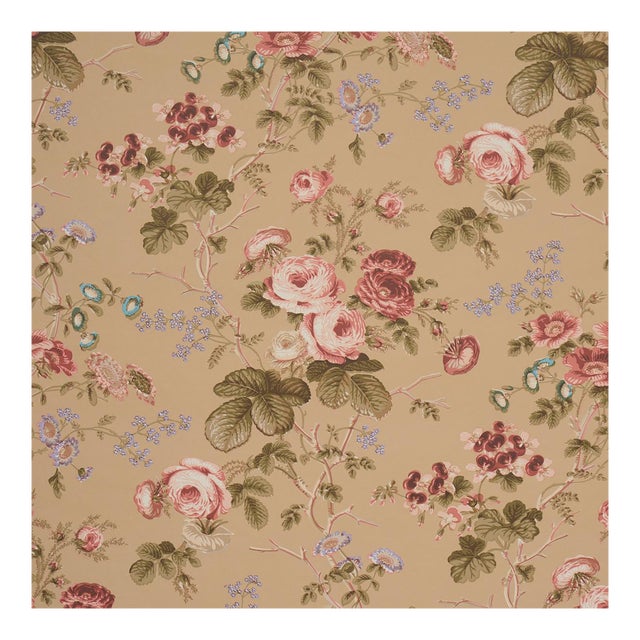 Sample - Schumacher Salisbury Wallcovering in Tobacco For Sale
