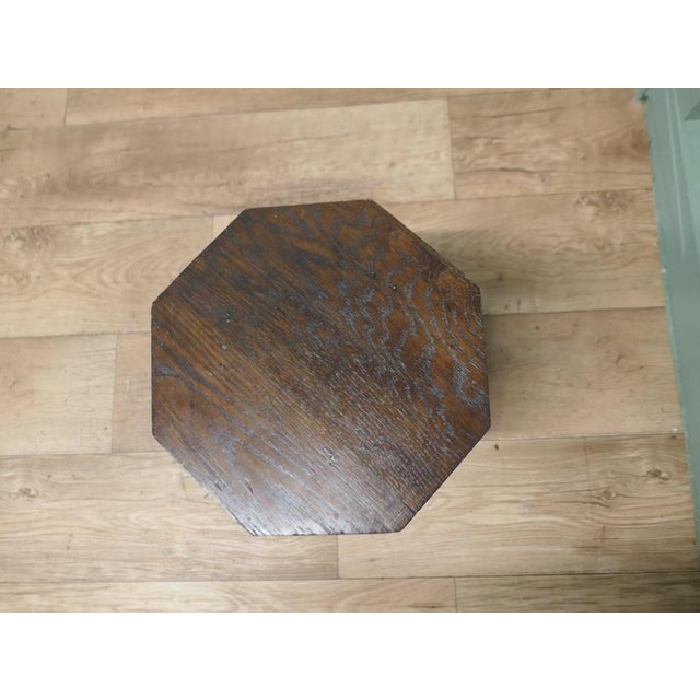 Arts and Crafts Octagonal Oak Plant Stand, 1880 For Sale - Image 6 of 8