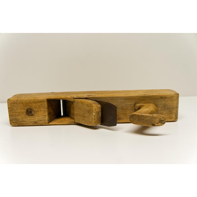 Early 20th Century Antique Wood Hand Plane 16" Woodworking Tool For Sale - Image 5 of 9