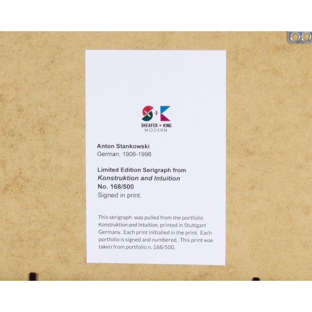 Printmaking Materials 1995 “Konstruktion and Intuition” Serigraph Print by Anton Stankowski For Sale - Image 7 of 8