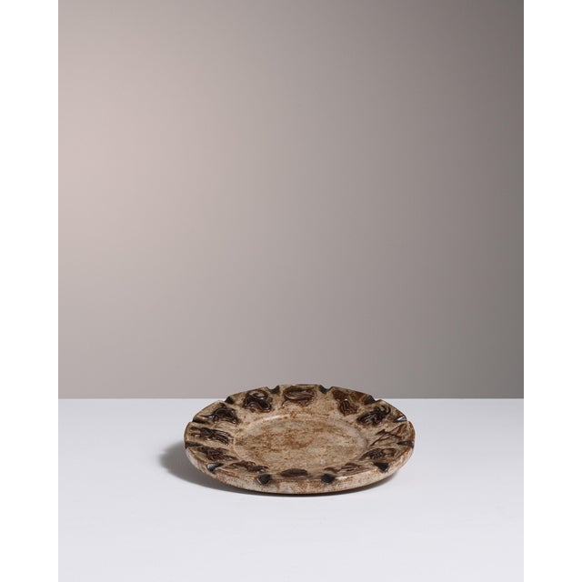 1960s Belgium Ivory Ceramic Plate For Sale - Image 13 of 13