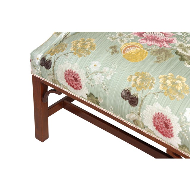 Wood George III Style Upholstered Arm Chair For Sale - Image 7 of 8
