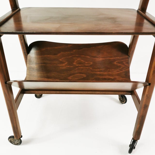 Brown Italian Modern Bar Serving Cart, Italy, 1950s For Sale - Image 8 of 16