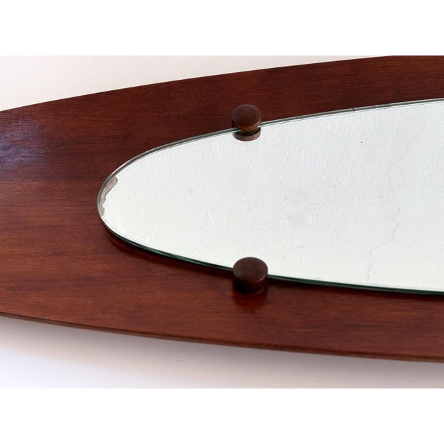 Italian Teak Bentwood Wall Mirror, 1950s For Sale - Image 6 of 13