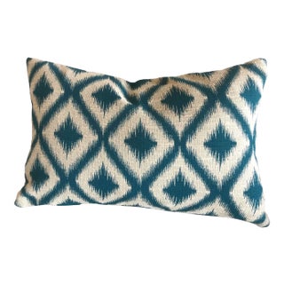 Contemporary Kravet Caribbean Ikat Lumbar Pillow Cover For Sale