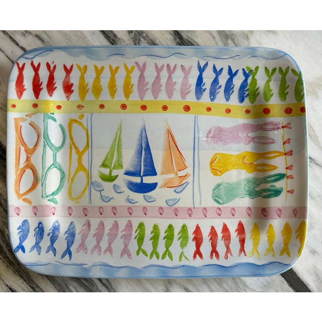 Ceramic 1990s Antica Fornace Ceramiche Da Tavola Platter Made in Italy For Sale - Image 7 of 7