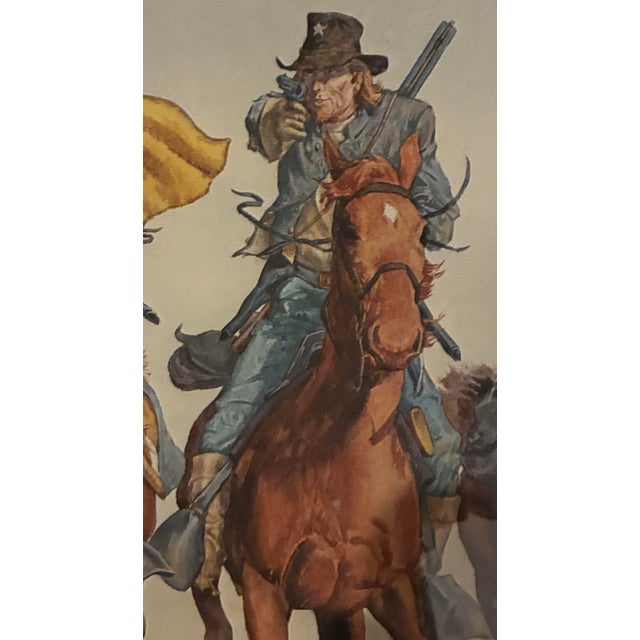 Wood Late 20th Century Bruce Marshall "Terry’s Texas Rangers" Signed Limited Edition Print For Sale - Image 7 of 11