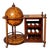 Antique Globe Bar Cart with Wine Rack For Sale