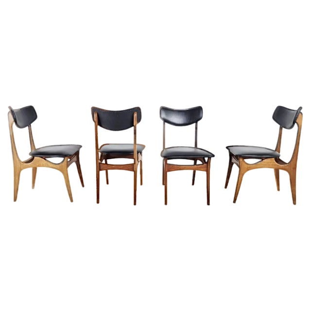 Vintage Dining Chairs attributed to Louis Van Teeffelen, 1960s For Sale