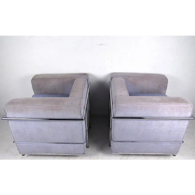Mid 20th Century Mid-Century Modern Le Corbusier Style Lounge Chairs - a Pair For Sale - Image 5 of 9