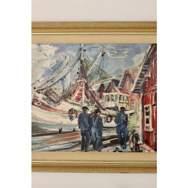 Alf Johanson, Harbour, 1960s, Oil on Canvas, Framed For Sale - Image 4 of 11