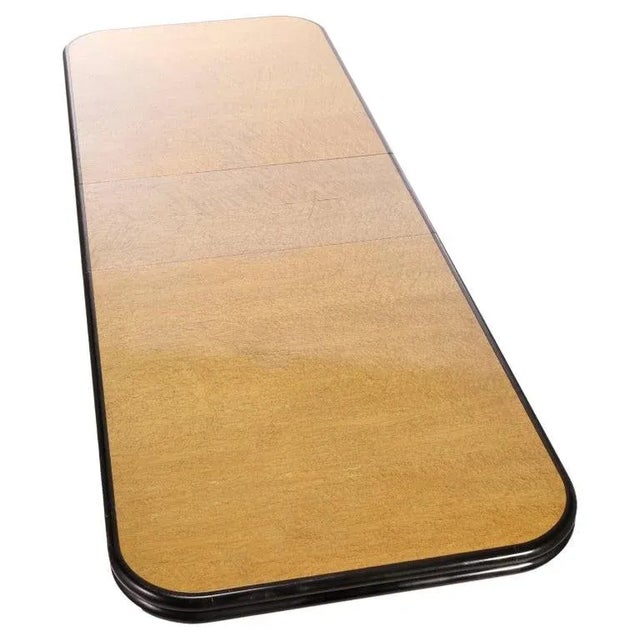 Mid-Century Modern Ebonized & Birdseye Maple Banquet Conference Table, Circa 1960 For Sale - Image 4 of 13