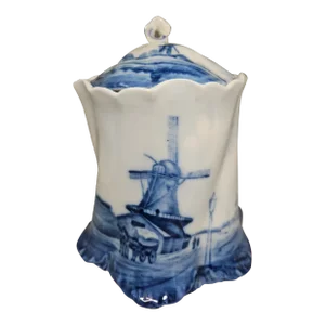 Antique Rosenthal Delft Versailles Porcelain Cracker/ Biscuit Jar With Lid