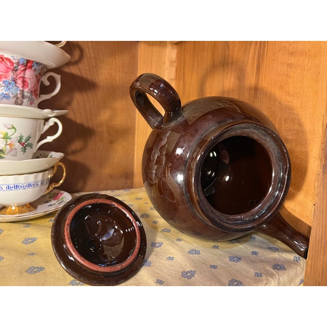 Ceramic Mid 20th Century “Brown Betty Tea Pot For Sale - Image 7 of 15