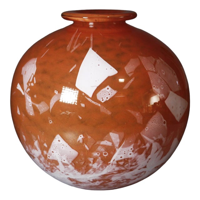 Large Art Deco Blown Glass Vase by Lorrain, 1920s For Sale