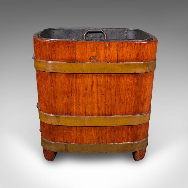 Antique Fireside Store, English, Hearthside Coal Bin, Log Basket, Late Victorian For Sale - Image 4 of 9