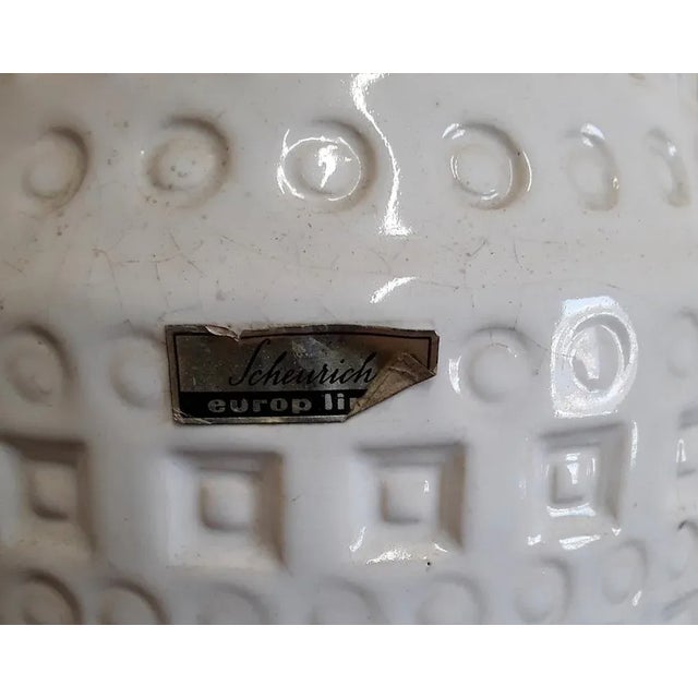 Vintage German Floor Vase in White Glazed Ceramic from Scheurich, 1970s For Sale - Image 3 of 5