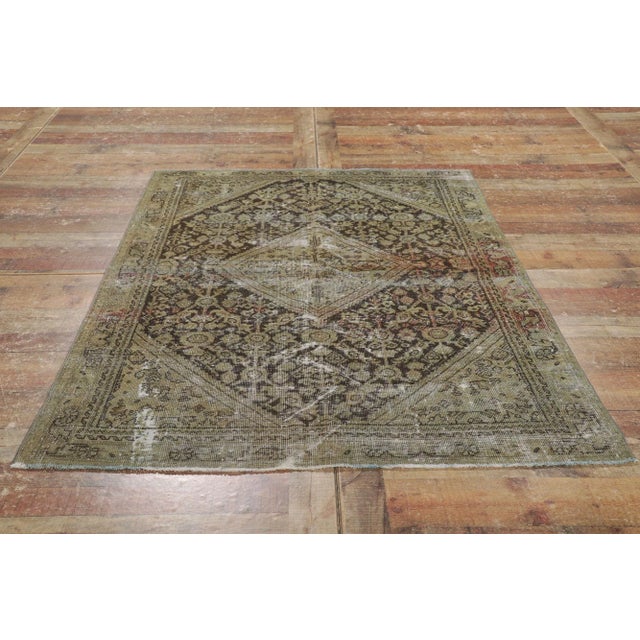 Textile Antique Persian Mahal Rug - 04'01 X 06'00 For Sale - Image 7 of 9