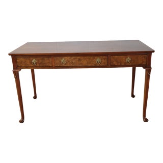 Baker Walnut & Burlwood Writing Desk For Sale