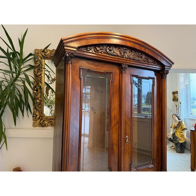 Gründerzeit Walnut Veneered Display Cabinet For Sale - Image 3 of 13