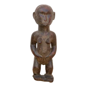 Antique Baule Carved Wood Maternity Statue