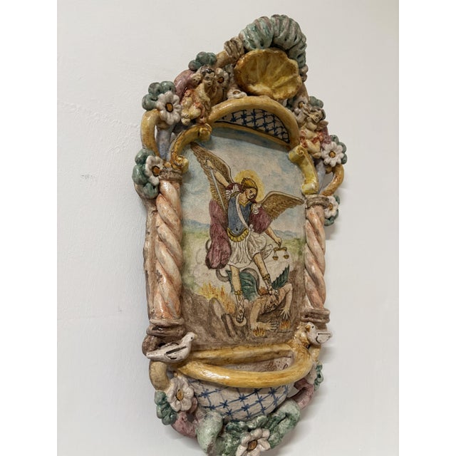 Holy Water Stoup of St. Michael the Archangel, 1950s For Sale - Image 10 of 11