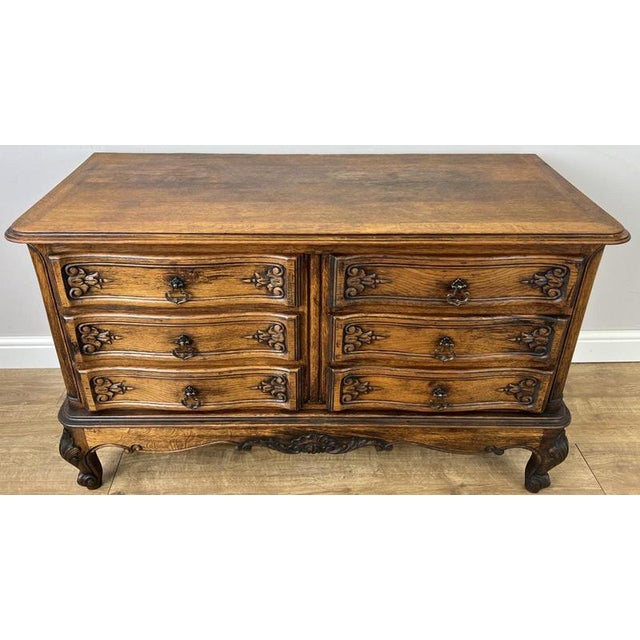 Vintage Louis French Oak Chest of Drawers with Six Drawers For Sale - Image 12 of 12