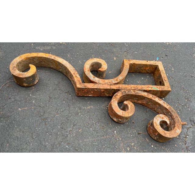 Gothic Large Antique 1800s Cast Iron Architectural Salvage Corbel Bracket Church Sconce For Sale - Image 3 of 7