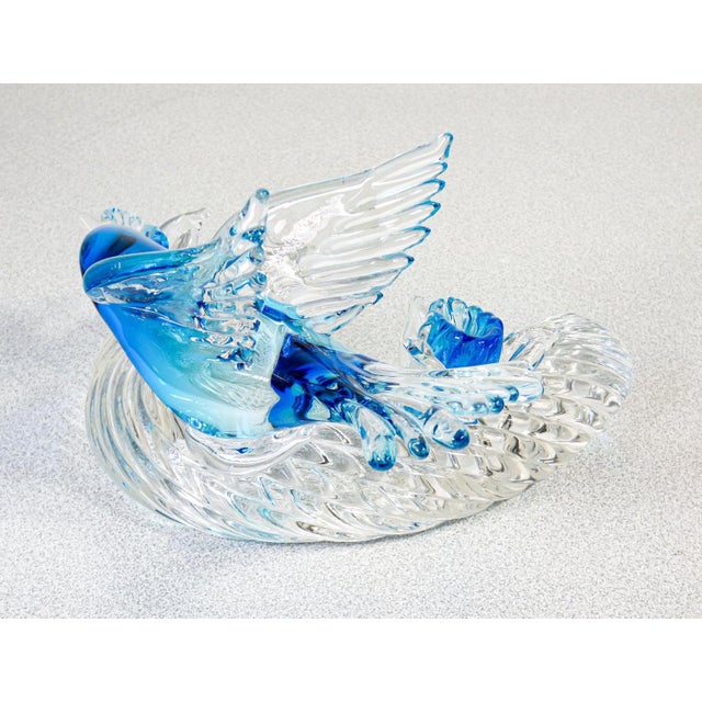 Murano Blown Glass Bird Sculpture For Sale - Image 3 of 8