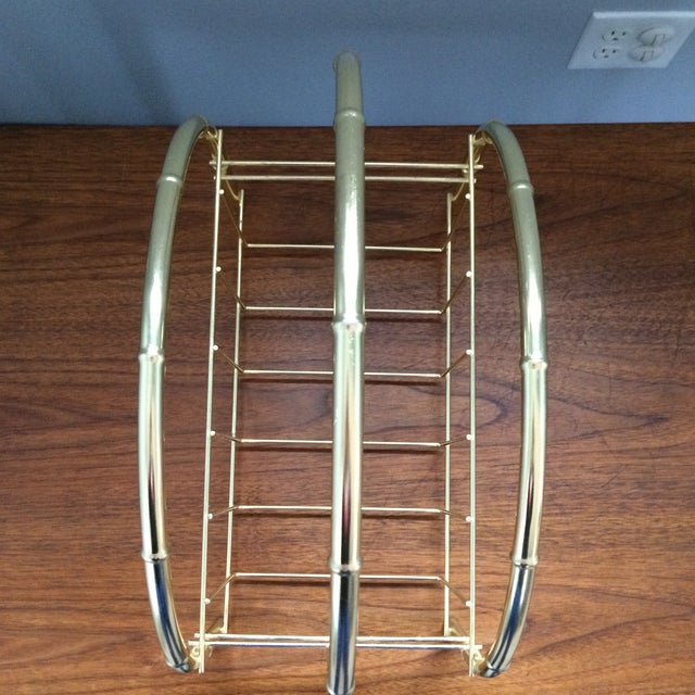 Vintage Gold Bamboo Metal Magazine Rack Chairish