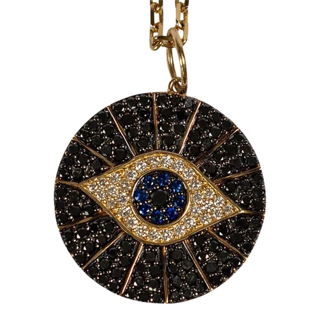 Rocks With Soul Large Black Diamond Evil Eye For Sale