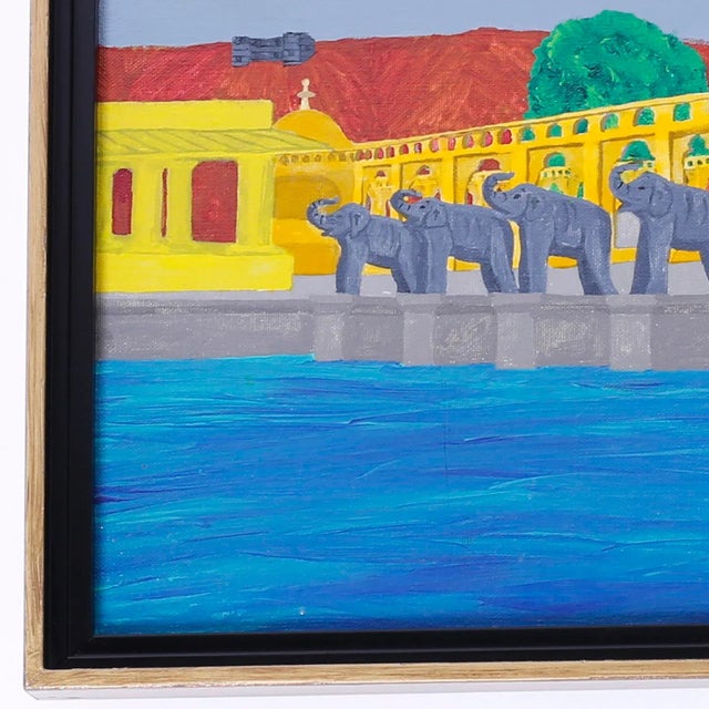 India Painting of a Hindu Temple For Sale In West Palm - Image 6 of 10