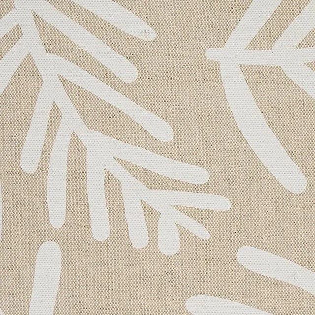 Abstract Sample - Schumacher X Caroline Z Hurley Tiah Cove Fabric in Ivory on Natural For Sale - Image 3 of 4