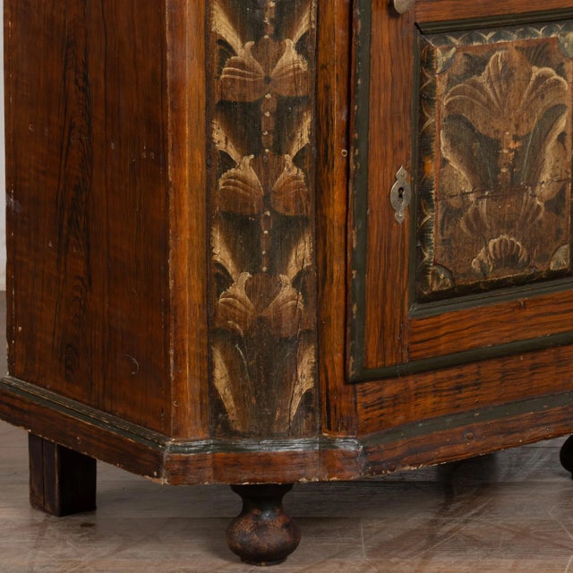 Original Hand Painted Swedish Dalarna Cabinet Cupboard Dated 1788 For Sale - Image 12 of 16