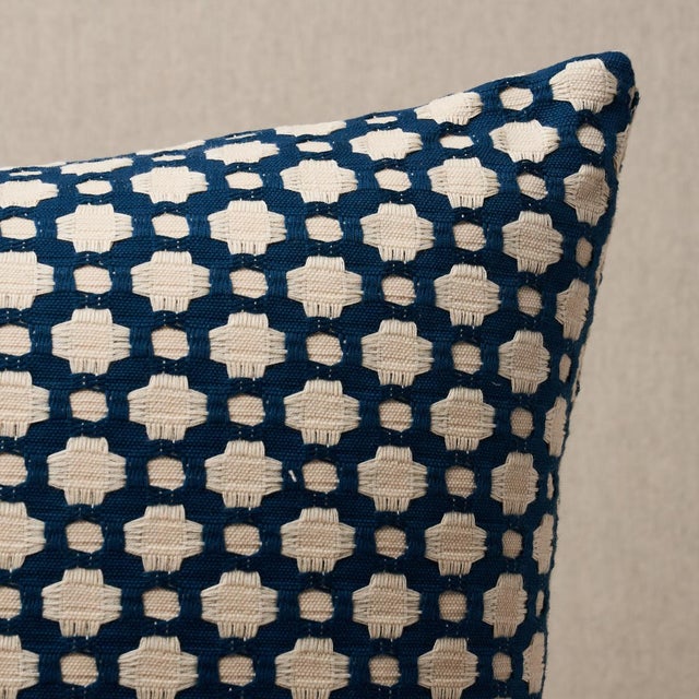 This pillow features Betwixt by Celerie Kemble for Schumacher with a knife edge finish. An endlessly versatile small-scale...