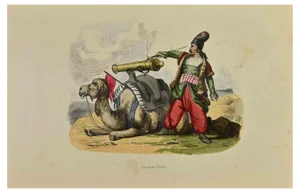 Auguste Wahlen, Persian Gunner, Lithograph, 1844
