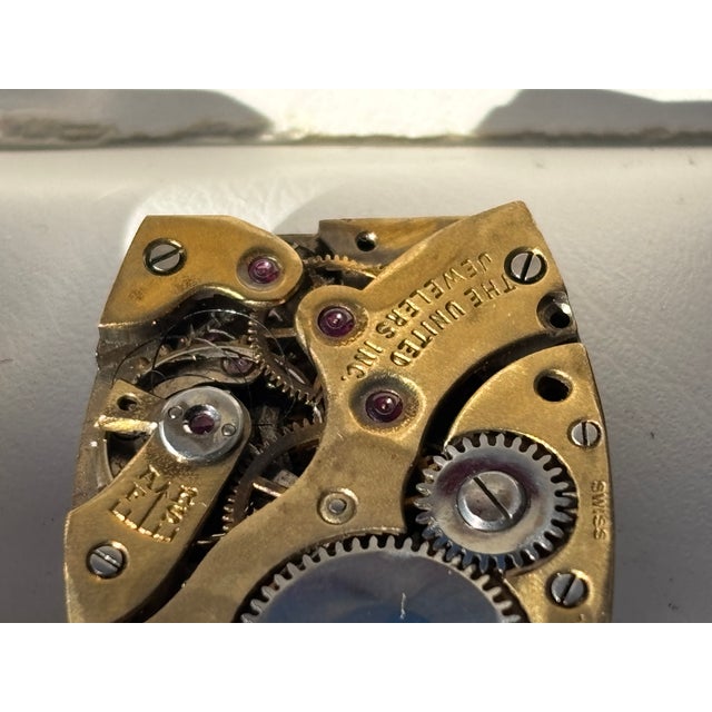 Art Deco Mid 20th Century For the Wrist Watch Enthusiast - Pair of Sterling Silver Framed Movement Cufflinks For Sale - Image 3 of 6