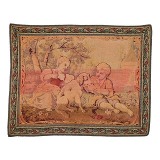 Vintage Bucolic Scene Tapestry with Fabric Weaving, Italy, 1950s For Sale