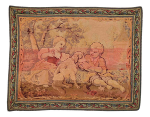 Vintage Bucolic Scene Tapestry with Fabric Weaving, Italy, 1950s