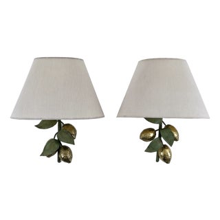 Large Mid-Century Brass Lemon Sconces by Hans Möller, 1970s, Set of 2 For Sale