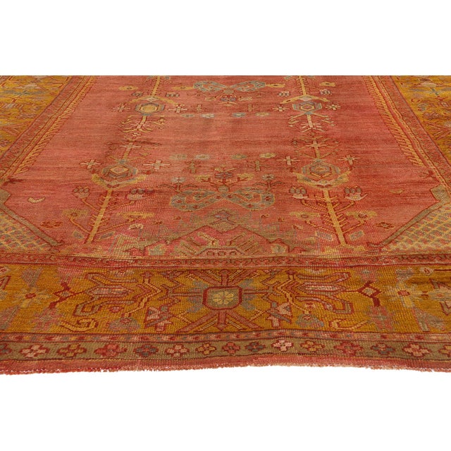 Late 19th Century Antique Turkish Oushak Rug - 09'03 X 15'04 For Sale - Image 4 of 10