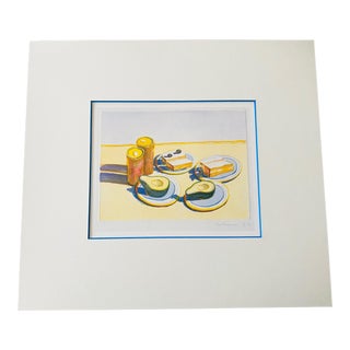 1990s After Wayne Thiebaud “Lunch” Offset Lithograph Limited Edition Signed in Plate, Matted For Sale