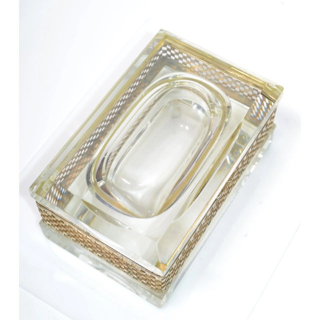 Alessandro Mandruzzato Art Deco Italian Murano Glass & 24k Gold Plate Jewelry Case Mandruzzato Style For Sale - Image 4 of 13